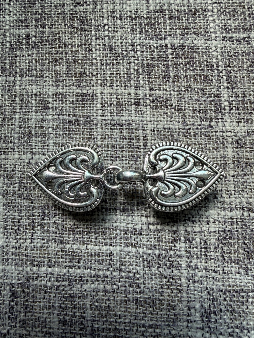 Sweater Clip, Shawl Clasp, Cardigan Clip, or Dress Clip on Back (Silver)